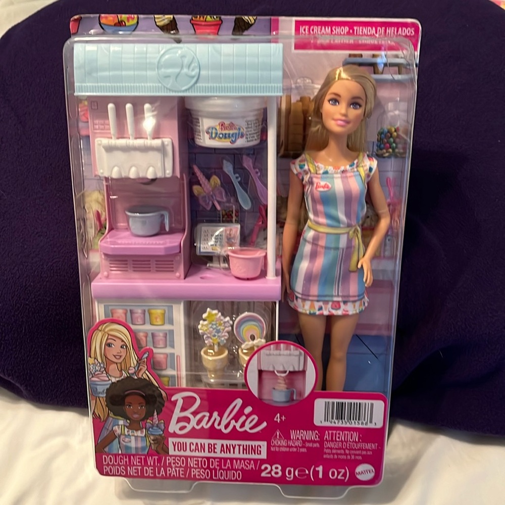 NIB Mattel Barbie Ice Cream Shop Playset.